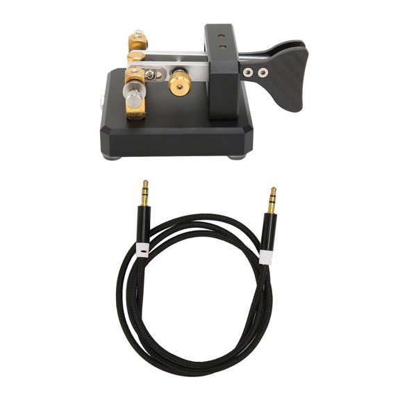 Morse Code Key Double Paddle Automatic Shortwave Portable CW Telegraph Keyer - Black, 3.15 x 3.15 x 1.97 in