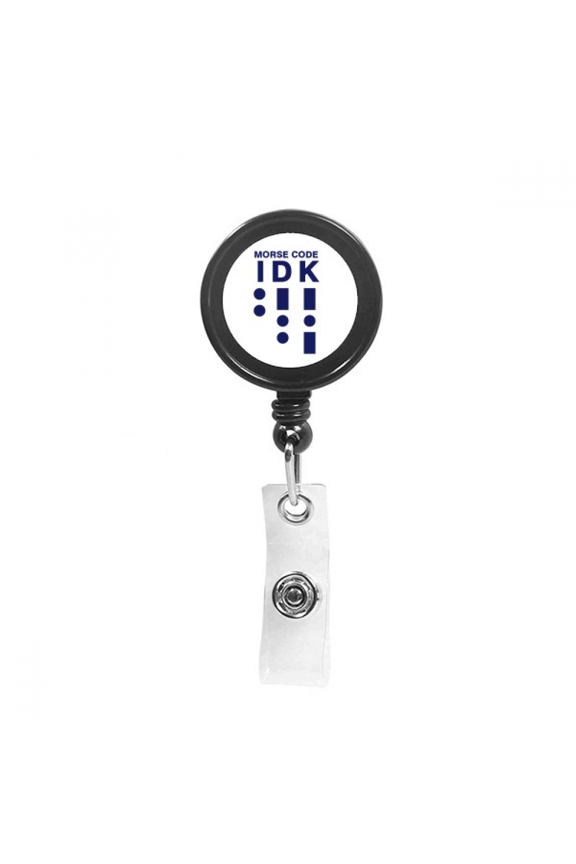 Morse Code Know Dot-line Expression Retractable Keychain Badge Holder ID Badge