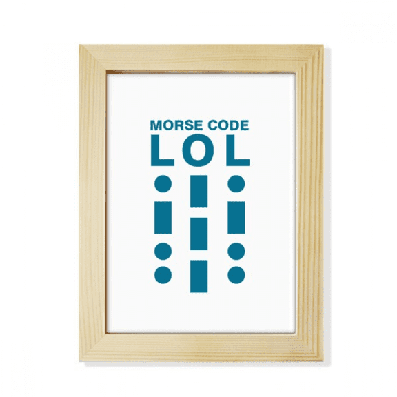 Morse Code Laughter Line Expressions Desktop Adorn Photo Frame Display Art Painting Wooden