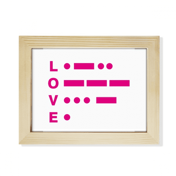 Morse Code Love Point Line Expression Desktop Photo Frame Picture Art Decoration Painting 6x8 inch