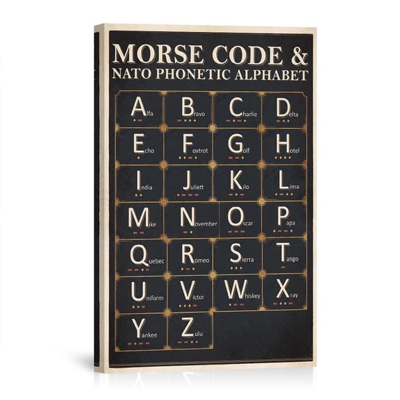 Morse Code NATO Phonetic Alphabet Aviation Communication Chart For Office Classroom Man Cave USA Made Canvas