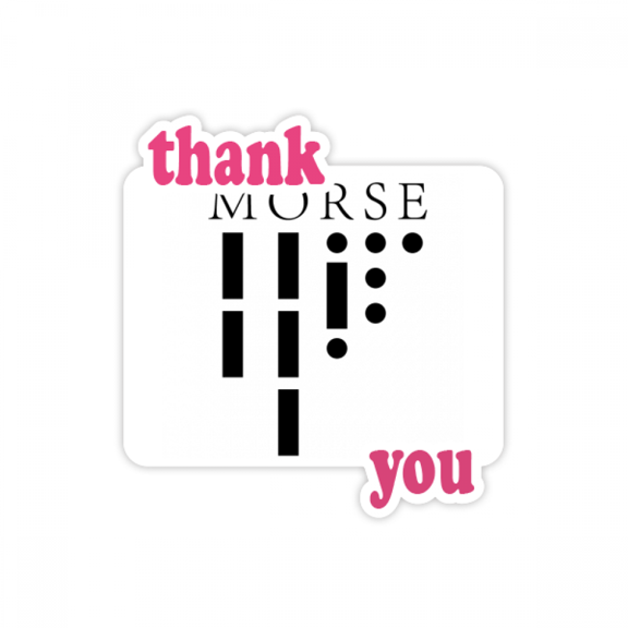 Morse Code Point-Line Representation Thank You Stickers Quote Grateful
