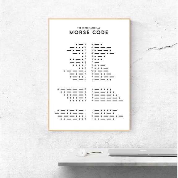 Morse Code Poster, International Morse Code Typography Chart