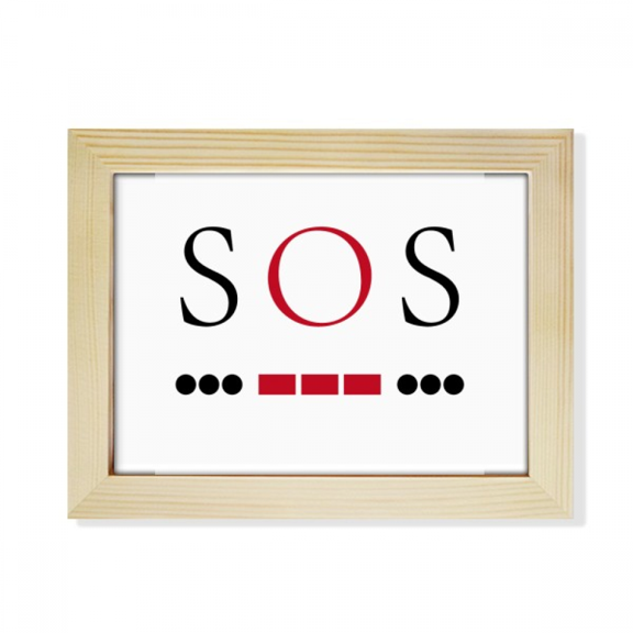 Morse Code Rescue Point Line Expression Desktop Photo Frame Picture Art Decoration Painting 6x8 inch