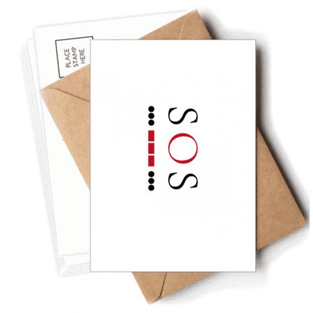 Morse Code Rescue Point Line Expression Postcards Envelopes Blank Note Cards Mailing