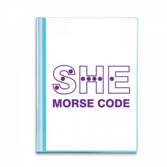 Morse Code She Dot-line Expression Book Sheet Protectors Portfolio Binder Folder