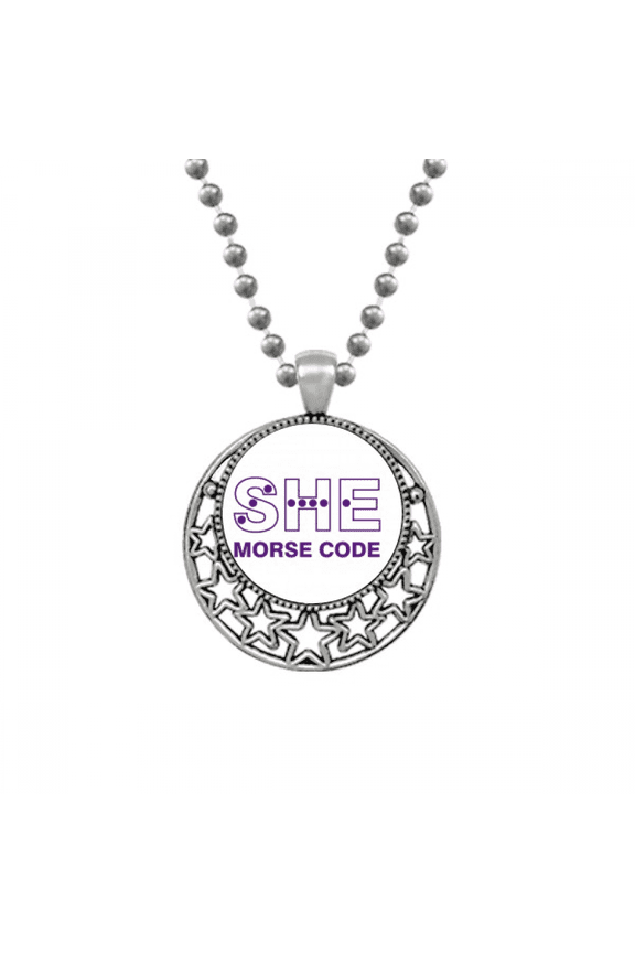 Morse Code She Dot-line Expression Necklaces Pendant Retro Moon Stars Jewelry