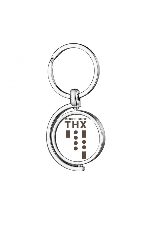 Morse Code Thank-you Dot-line Expression Rotating Keychain Metal Keyring Holder