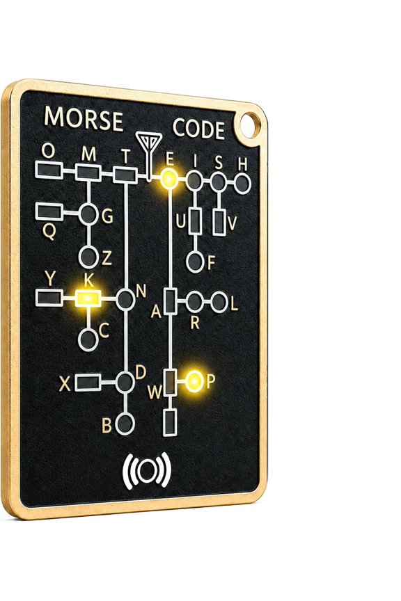 Morse Code Trainer Card with LED and Audio, Interactive CW Practice Oscillator with Record and Playback, Portable Keychain-Ready Learning Tool for Beginners and Radio Enthusiasts (1 Pc)