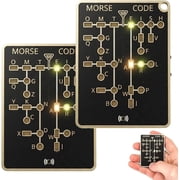 Morse Code Trainer Card Pro Kit, Interactive LED & Audio Telegraph Practice Tool with Real-Time Feedback, Record & Playback, Portable Pocket-Sized PCB for Adult Learning 2PCS