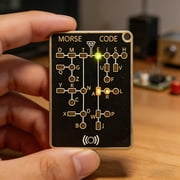 Morse Code Trainer Card Pro-LED Edition, Portable Pocket Learning Device with Light & Sound Feedback, Silent Practice Mode, Record & Playback, for Beginners and Enthusiasts