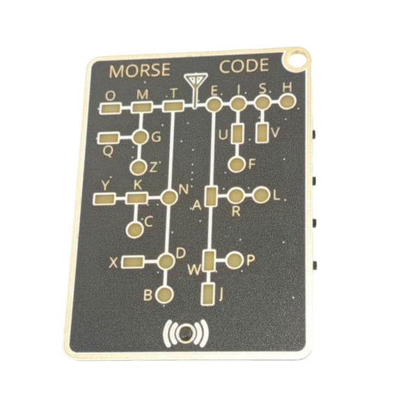 Morse Code Trainer Card Pro-LED Edition, Portable Pocket Learning Device with Light & Sound Feedback, Silent Practice Mode, Record & Playback