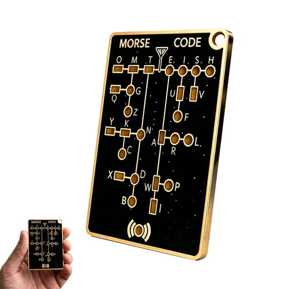Morse Code Trainer Card Pro,Morse Code Gadget,Professional Pcb Style With Interactive Leds & Signal Buttons for Adult Morse Code Learning,Telegraph Practice & Encryption Training