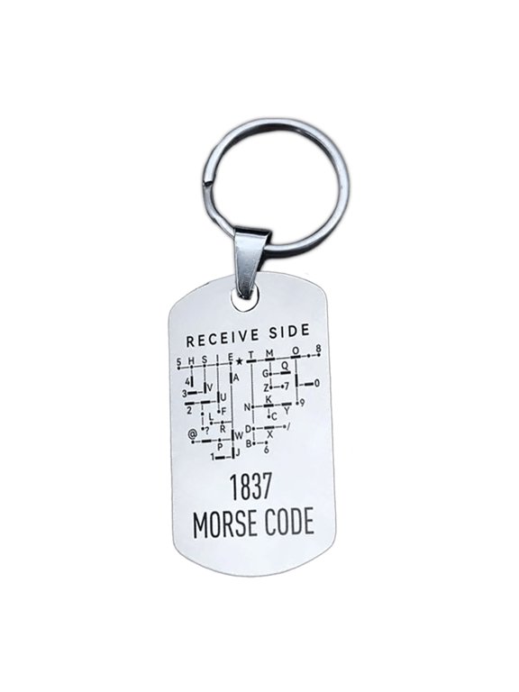 Morses Code Keychains Accessory Stainless Stainless Steel Key Holders For Men And Women