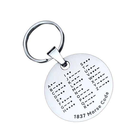 Morses Code Keychains Accessory Stainless Stainless Steel