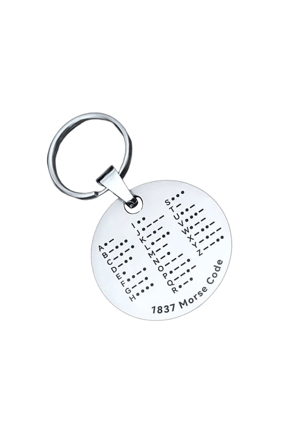 Morses Code Keychains Accessory Stainless Stainless Steel