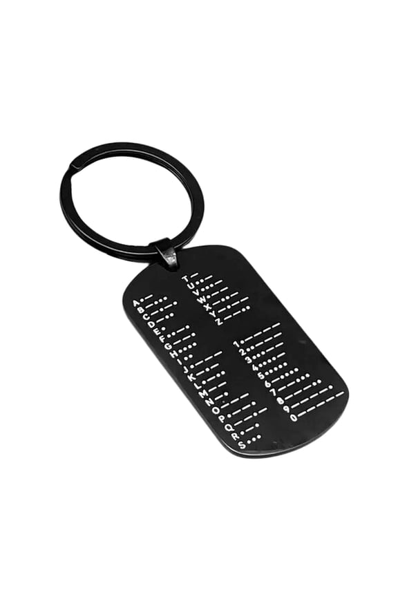 Morses Code Keychains Stainless Steel Secret Message Plate For Key And Bags
