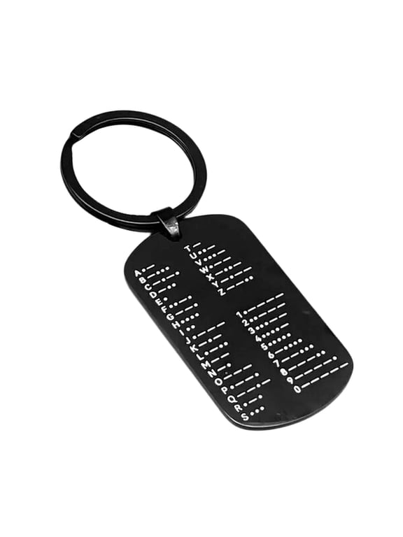 Morses Code Keychains Stainless Steel Secret Message Plate For Key And Bags