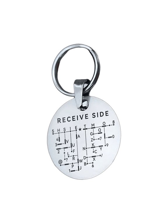 Morses Code Keychains Stainless Steel Secret Message Plate For Key And Bags