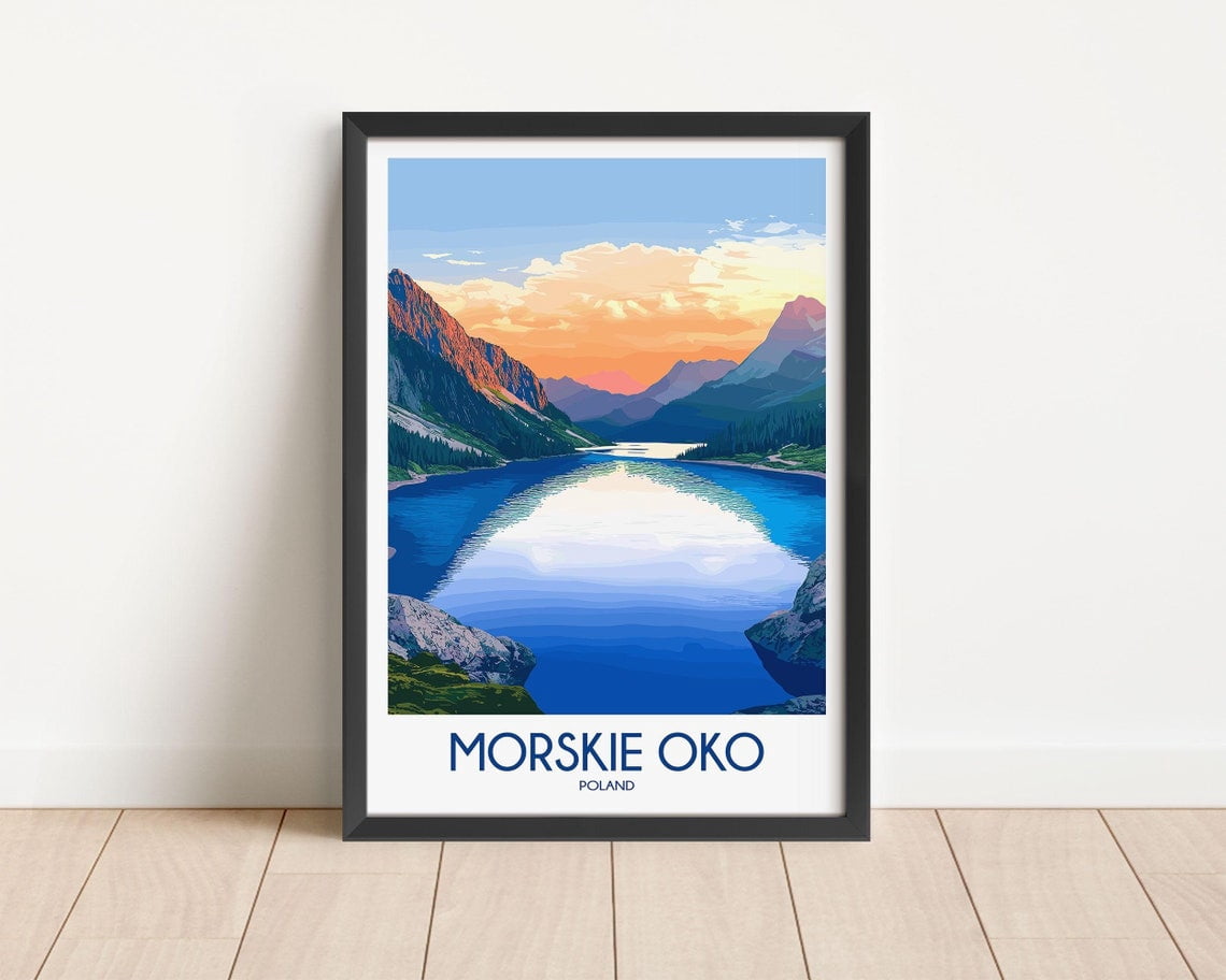 Morskie Oko Poster Poland Scenic Mountain Lake Wall Art Decor, Unfr…