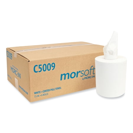 Morsoft Center-Pull Roll Towels, 2-Ply, 6.9" Dia., 500 Sheets/Roll, 6 Rolls/Carton | Bundle of 5 Cartons