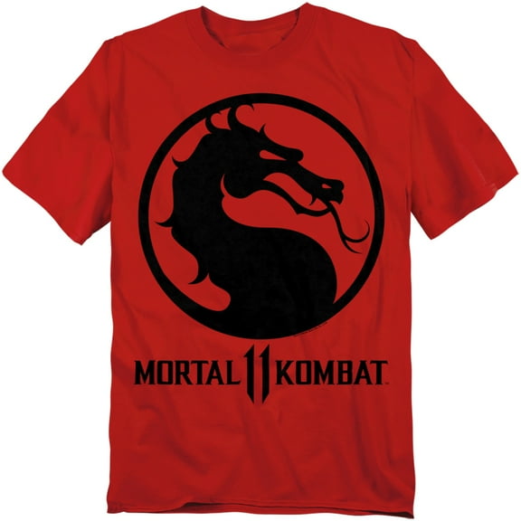 Mortal Kombat 11 Dragon Logo Unisex Adult T Shirt, Red, 4X Large