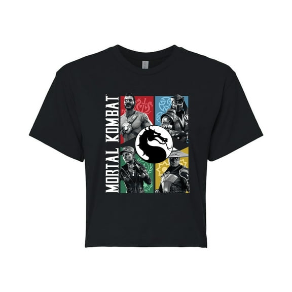 Mortal Kombat - Character Grid - Juniors Cropped Graphic T-Shirt