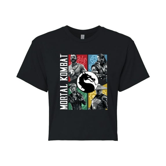 Mortal Kombat - Character Grid - Juniors Cropped Graphic T-Shirt