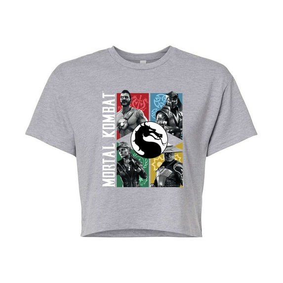Mortal Kombat - Character Grid - Juniors Cropped Graphic T-Shirt