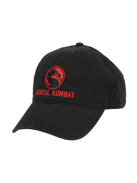 Mortal Kombat Classic Logo Adult Black Dad Cap