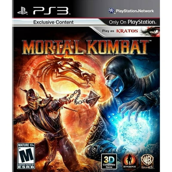 Pre-Owned Mortal Kombat Fighting Video Game for PlayStation 3, Physical Format, Parental Controls, 4 Offline Players