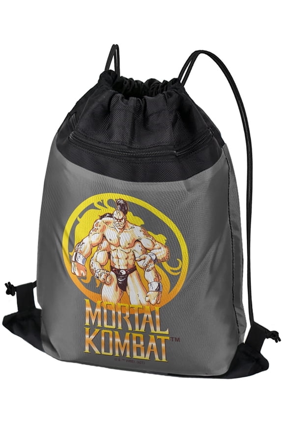 Mortal Kombat Goro Drawstring Backpack Sports Bag Sackpack 17" x 13", Perfect for Gym, Yoga or Practice