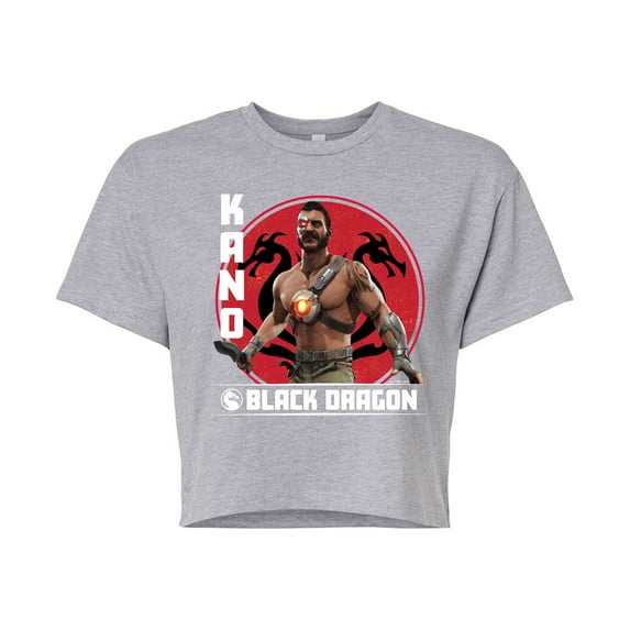Mortal Kombat - Kano Black Dragon - Juniors Cropped Graphic T-Shirt