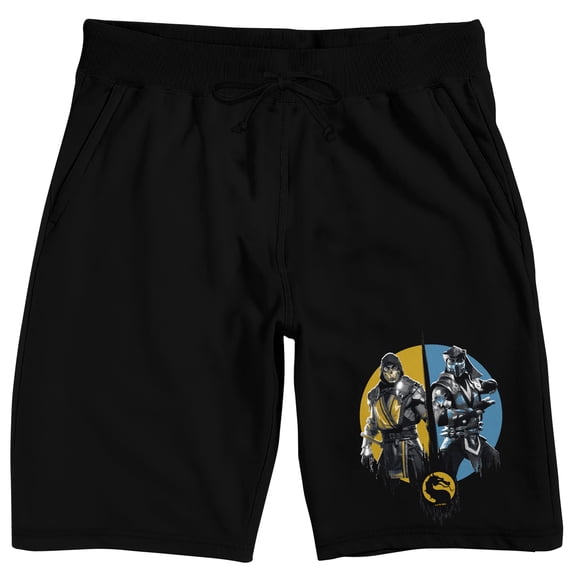 Mortal Kombat Klassic Characters Men's Black Sleep Pajama Shorts-XXL