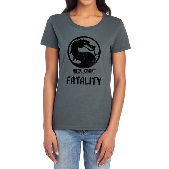 Mortal Kombat Klassic Fatality Women's T Shirt, Charcoal, Medium
