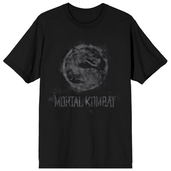 Mortal Kombat Klassic Logo Men's Black Crew Neck Short Sleeve Tee-Medium
