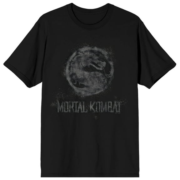 Mortal Kombat Klassic Logo Men's Black Crew Neck Short Sleeve Tee-XXL
