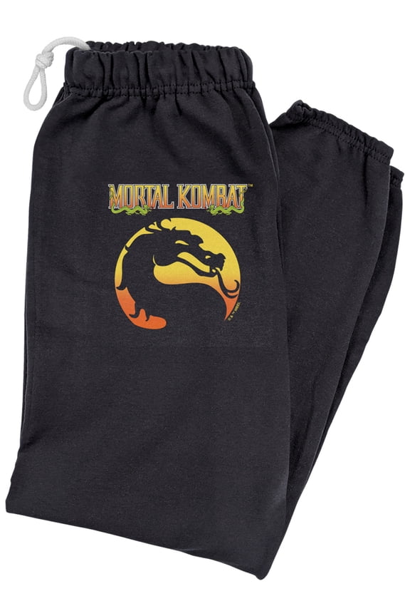 Mortal Kombat Klassic Logo Unisex Jogger Sweatpants for Men and Women, Black, Large