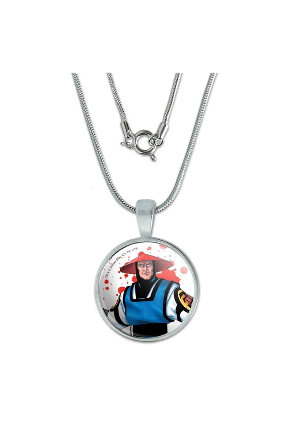 Mortal Kombat Klassic Raiden Character 0.75" Pendant with Sterling Silver Plated Chain