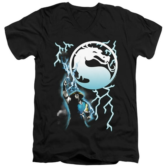 Mortal Kombat Klassic - Raiden - Slim Fit V Neck Shirt - XX-Large