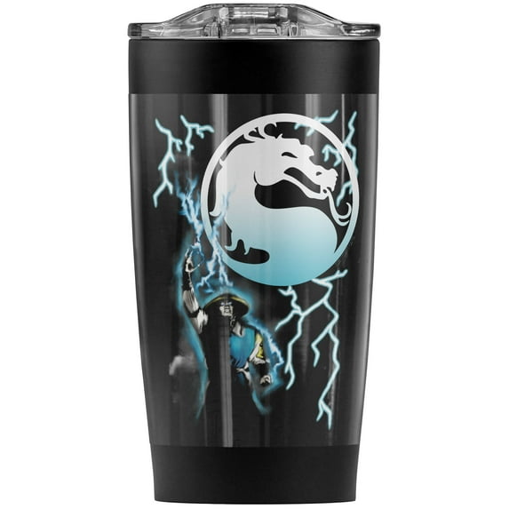Mortal Kombat Klassic Raiden Stainless Steel Tumbler 20 oz Coffee Travel Mug/Cup, Vacuum Insulated & Double Wall with Leakproof Sliding Lid | Great for Hot Drinks and Cold Beverages