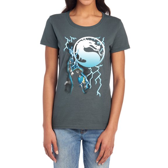 Mortal Kombat Klassic Raiden Women's T Shirt, Charcoal, Small