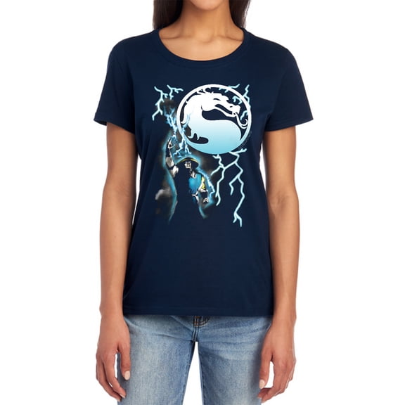Mortal Kombat Klassic Raiden Women's T Shirt, Navy, Medium