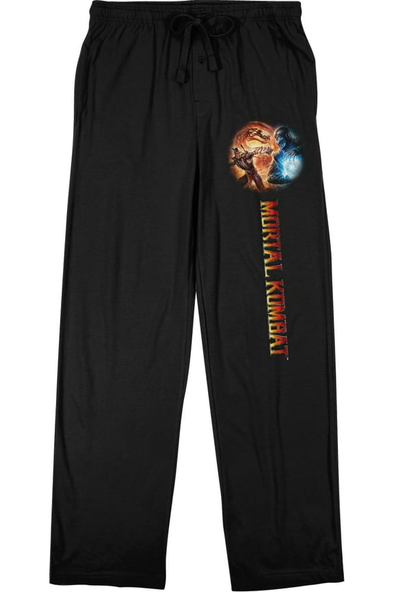 Mortal Kombat Klassic Scorpion and Sub Zero Men's Black Sleep Pajama Pants-Small
