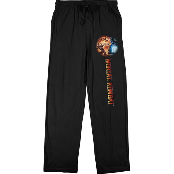 Mortal Kombat Klassic Scorpion and Sub Zero Men's Black Sleep Pajama Pants-Small