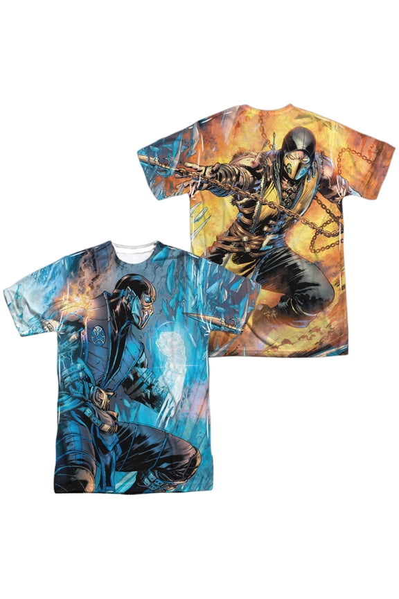 Mortal Kombat Kombat Comic (Front/Back Print) Mens Sublimation Polyester Shirt