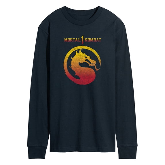 Mortal Kombat - Mk 1 Logo Vintage - Adult Long Sleeve Tee