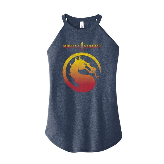 Mortal Kombat - Mk 1 Logo Vintage - Juniors High Neck Tank Top