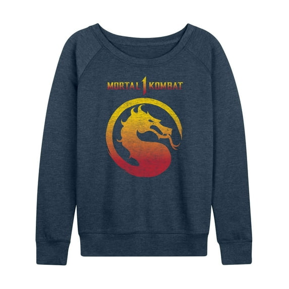 Mortal Kombat - Mk 1 Logo Vintage - Women's Lightweight French Terry Long Sleeve Shirt