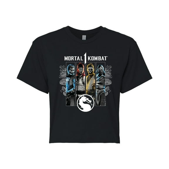 Mortal Kombat - Mk1 Characters - Juniors Cropped Cotton Blend T-Shirt